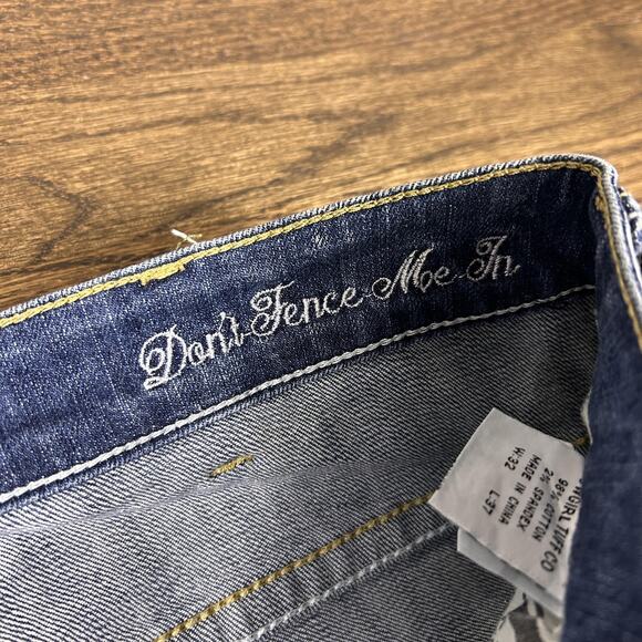 Cowgirl Tuff Co Jeans Womens 32x37 Blue Don't Fence Me In Bootcut Western - Picture 3 of 12